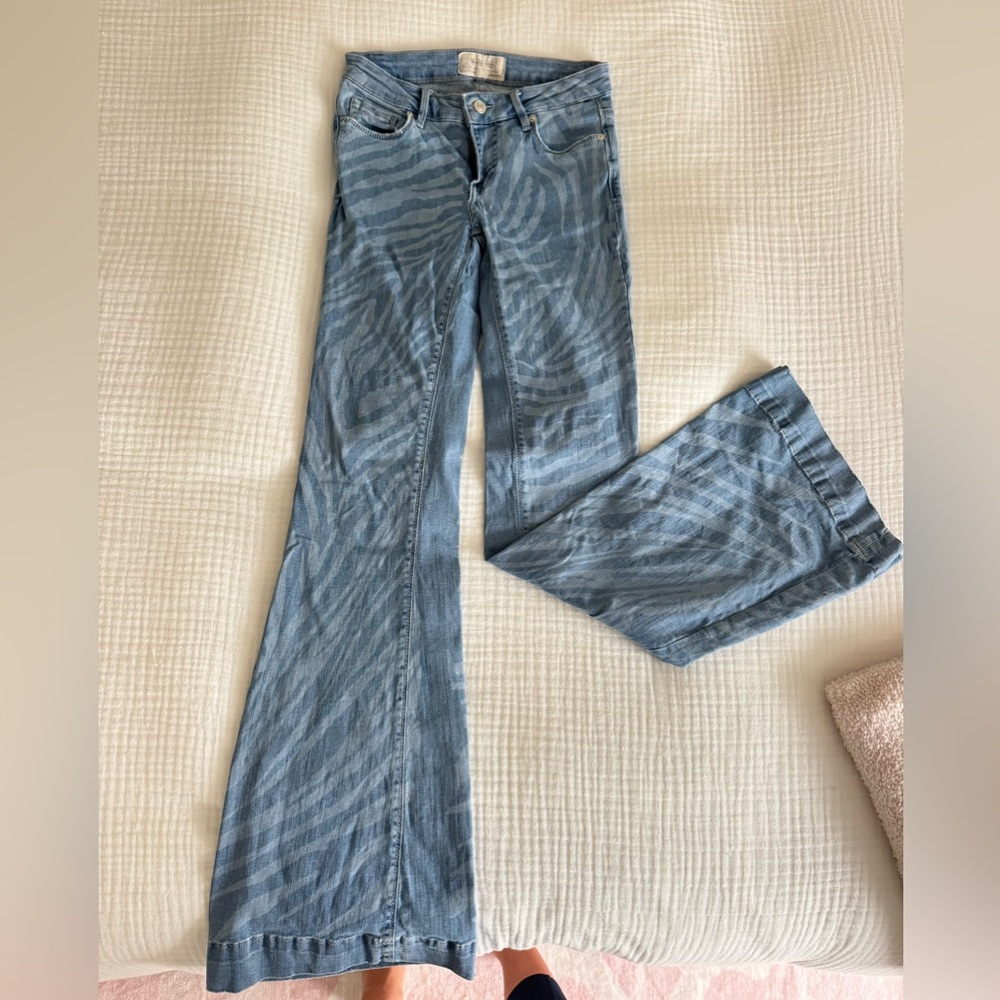 We The Free Light Blue Denim Bell Bottom Jeans
